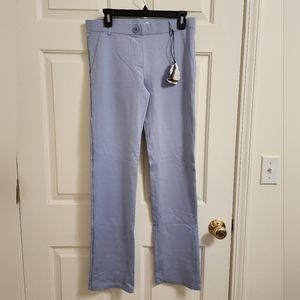 Betabrand Light Blue Straight Leg Pants